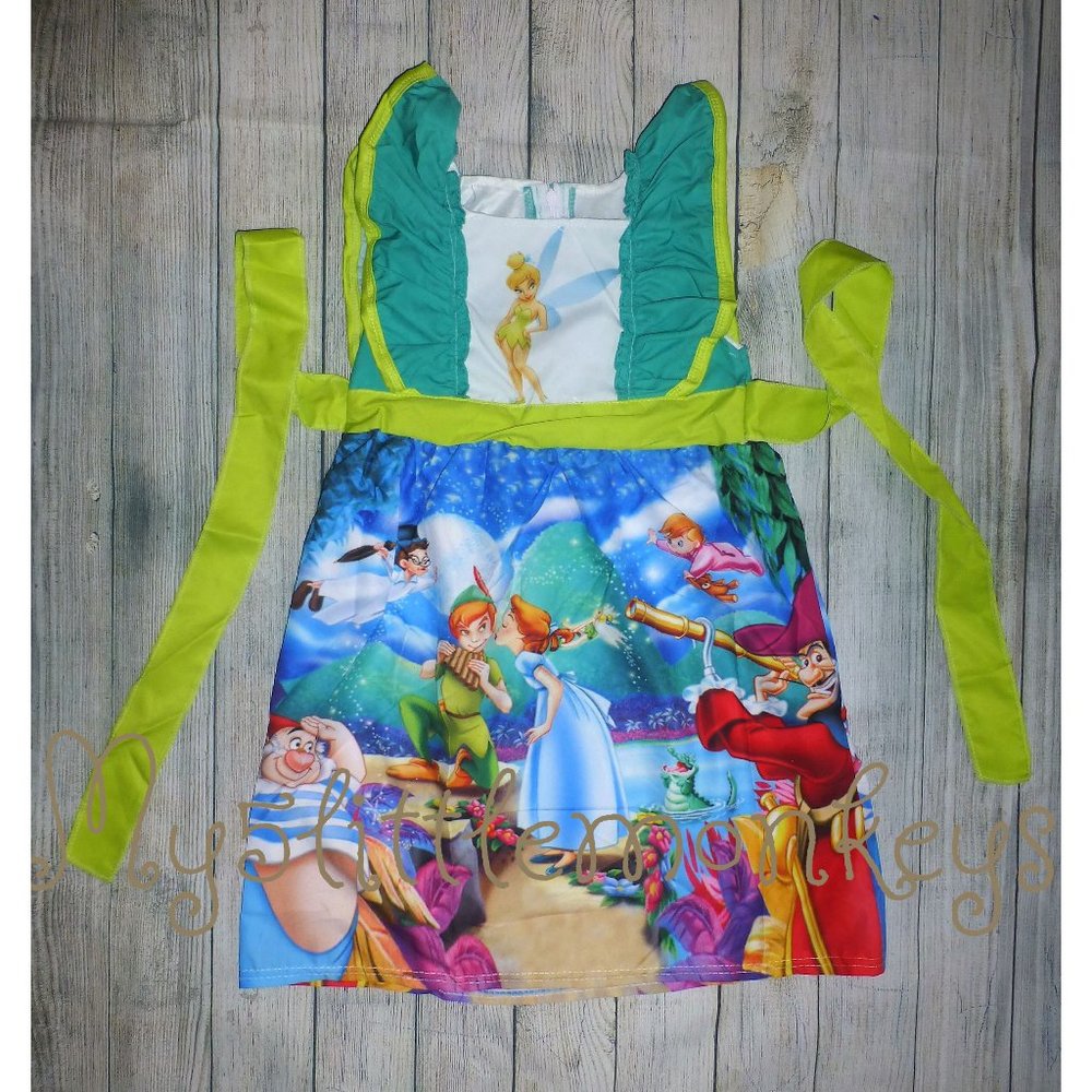 Boutique Tinker Bell Peter Pan Girls Ruffle Dress